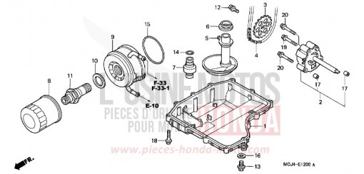CARTER D'HUILE/POMPE A HUILE CBR900RRY de 2000